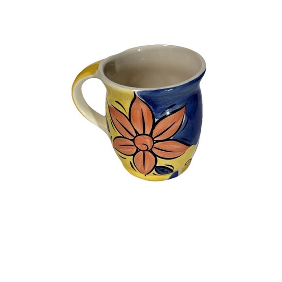 VTG Rare Hand Painted Floral Design Coffee Tea Cup Mug Exclusively Burger King - Picture 1 of 8